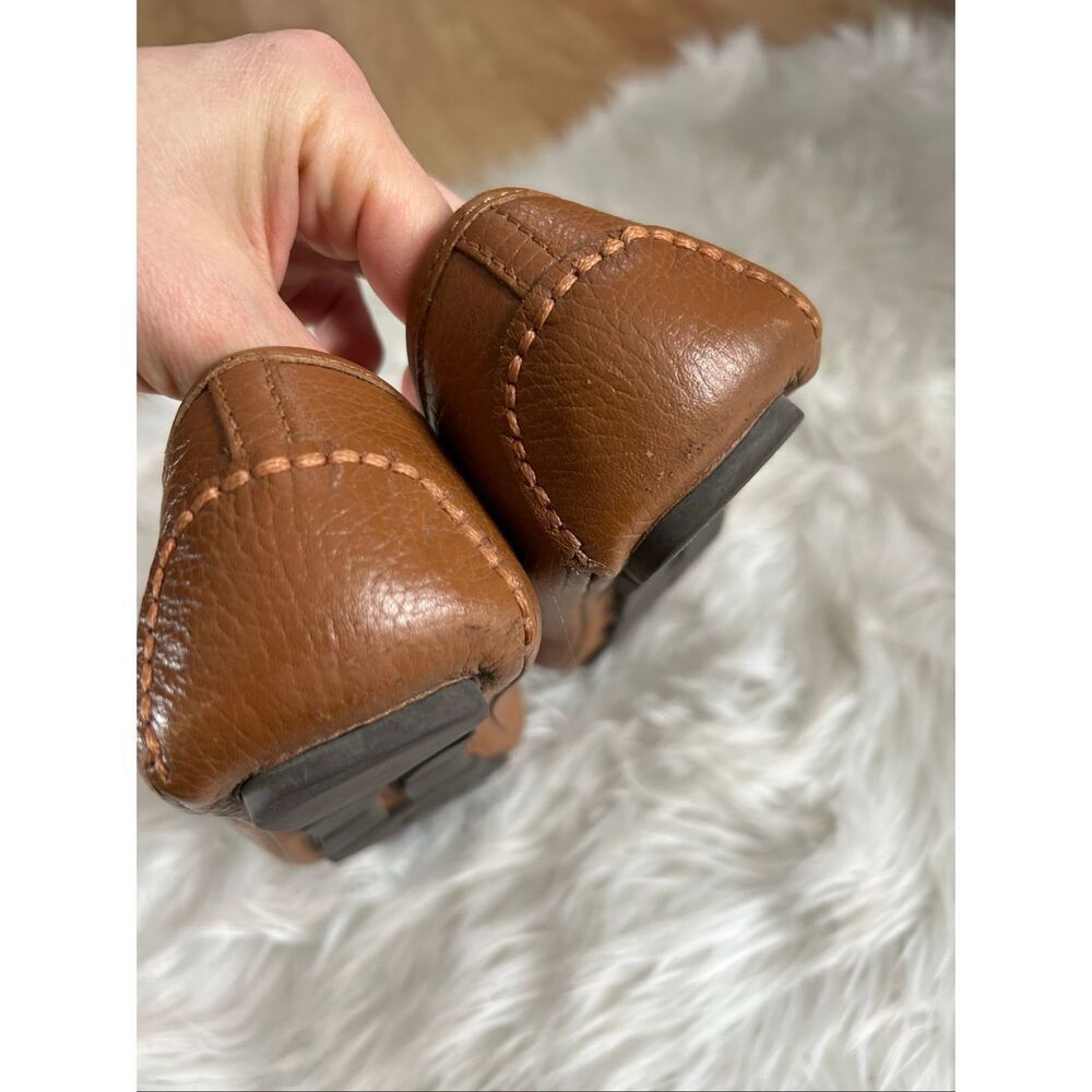 MICHAEL KORS Fulton camel brown tan leather moccasin ballet flats Preowned Sz 9M - Picture 4 of 7